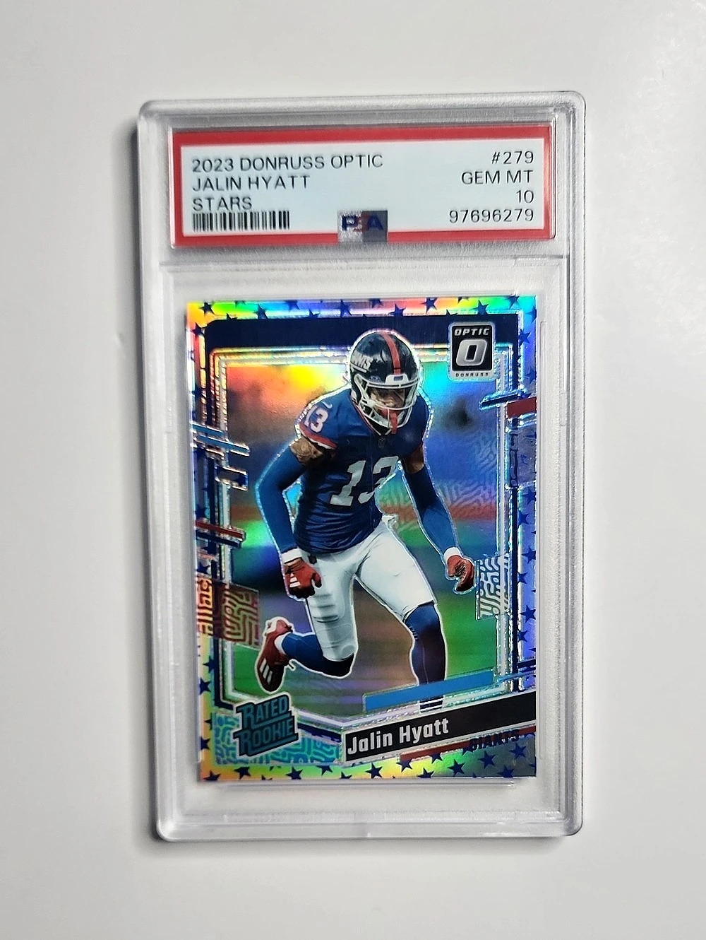Jalen Hyatt ~ 2023 Optic ~Rated Rookie ~ Stars ~ PSA 10